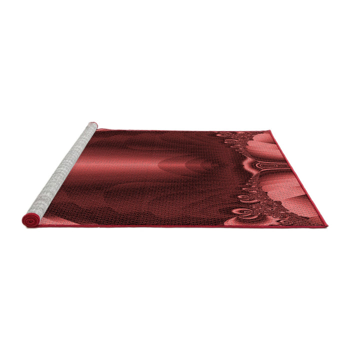 Sideview of Machine Washable Transitional Red Rug, wshpat188rd