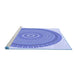 Sideview of Machine Washable Transitional Blue Rug, wshpat1880blu