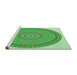 Sideview of Machine Washable Transitional Jade Green Rug, wshpat1880grn