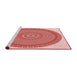 Sideview of Machine Washable Transitional Pink Rug, wshpat1880rd