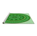 Sideview of Machine Washable Transitional Green Rug, wshpat1881grn