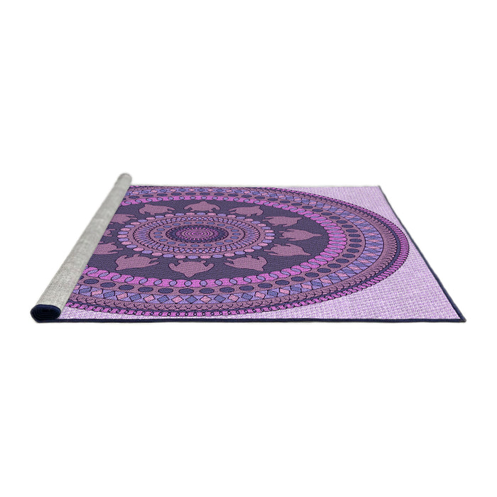Sideview of Machine Washable Transitional Bright Lilac Purple Rug, wshpat1881pur