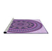 Sideview of Machine Washable Transitional Bright Lilac Purple Rug, wshpat1881pur