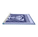 Sideview of Machine Washable Transitional Sapphire Blue Rug, wshpat1882blu