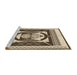 Sideview of Machine Washable Transitional Sepia Brown Rug, wshpat1882brn