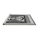 Sideview of Machine Washable Transitional Light Gray Rug, wshpat1882gry