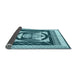 Thickness of Patterned Medium Teal Green Rug, pat1882lblu