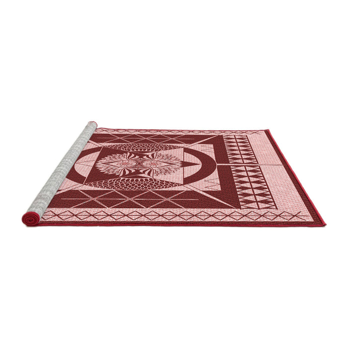 Sideview of Machine Washable Transitional Pink Rug, wshpat1882rd