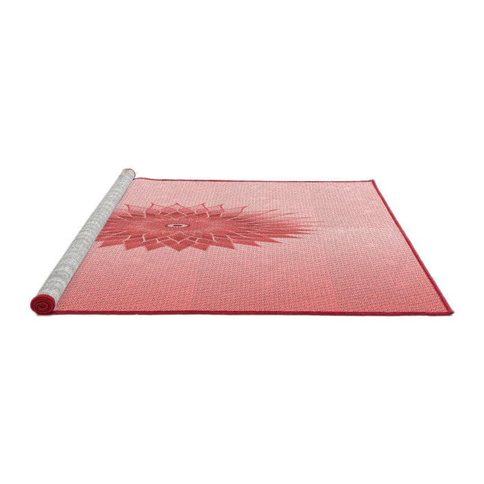 Sideview of Machine Washable Transitional Red Rug, wshpat1883rd