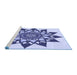 Sideview of Machine Washable Transitional Blue Rug, wshpat1884blu