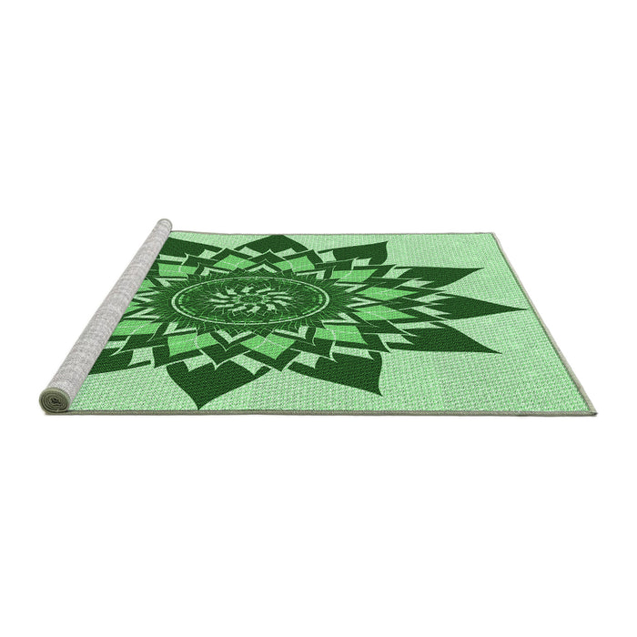 Sideview of Machine Washable Transitional Mint Green Rug, wshpat1884grn