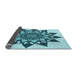 Thickness of Patterned Dark Cyan Green Rug, pat1884lblu