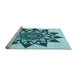 Sideview of Machine Washable Transitional Dark Cyan Green Rug, wshpat1884lblu