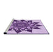 Sideview of Machine Washable Transitional Blossom Pink Rug, wshpat1884pur