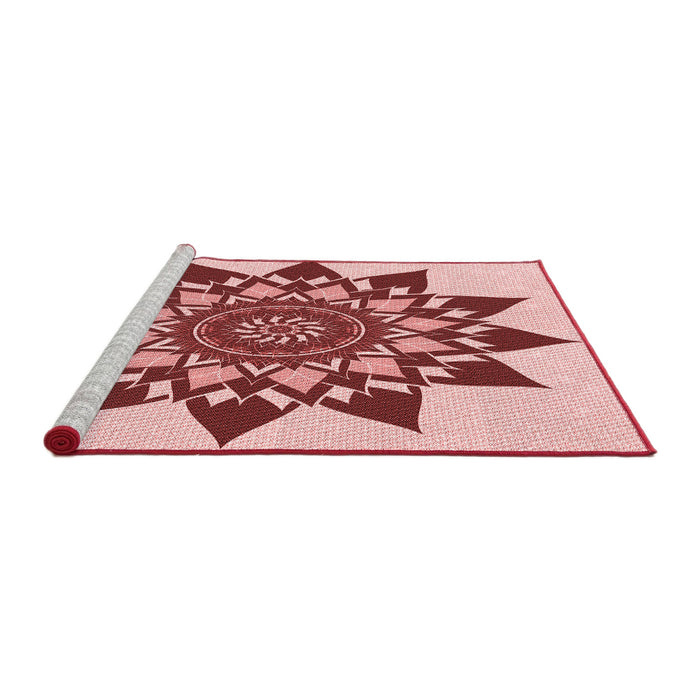 Sideview of Machine Washable Transitional Red Rug, wshpat1884rd