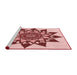 Sideview of Machine Washable Transitional Red Rug, wshpat1884rd