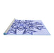 Sideview of Machine Washable Transitional Blue Rug, wshpat1885blu