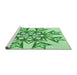 Sideview of Machine Washable Transitional Light Green Rug, wshpat1885grn