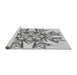 Sideview of Machine Washable Transitional Platinum Gray Rug, wshpat1885gry