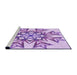 Sideview of Machine Washable Transitional Blossom Pink Rug, wshpat1885pur