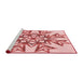 Sideview of Machine Washable Transitional Red Rug, wshpat1885rd