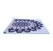 Sideview of Machine Washable Transitional Blue Rug, wshpat1887blu