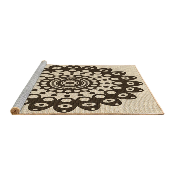 Sideview of Machine Washable Transitional Vanilla Gold Rug, wshpat1887brn