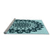 Sideview of Machine Washable Transitional Medium Teal Green Rug, wshpat1887lblu