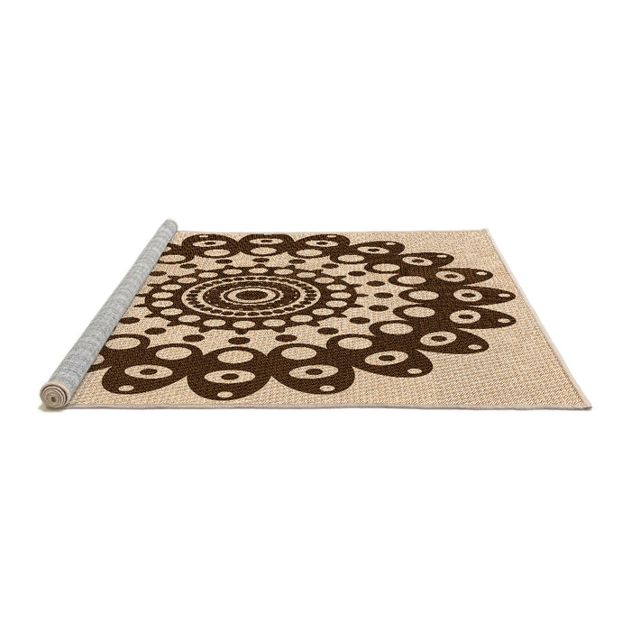Sideview of Machine Washable Transitional Deep Peach Orange Rug, wshpat1887org