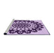 Sideview of Machine Washable Transitional Blossom Pink Rug, wshpat1887pur