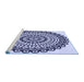 Sideview of Machine Washable Transitional Blue Rug, wshpat1888blu