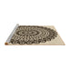 Sideview of Machine Washable Transitional Vanilla Gold Rug, wshpat1888brn