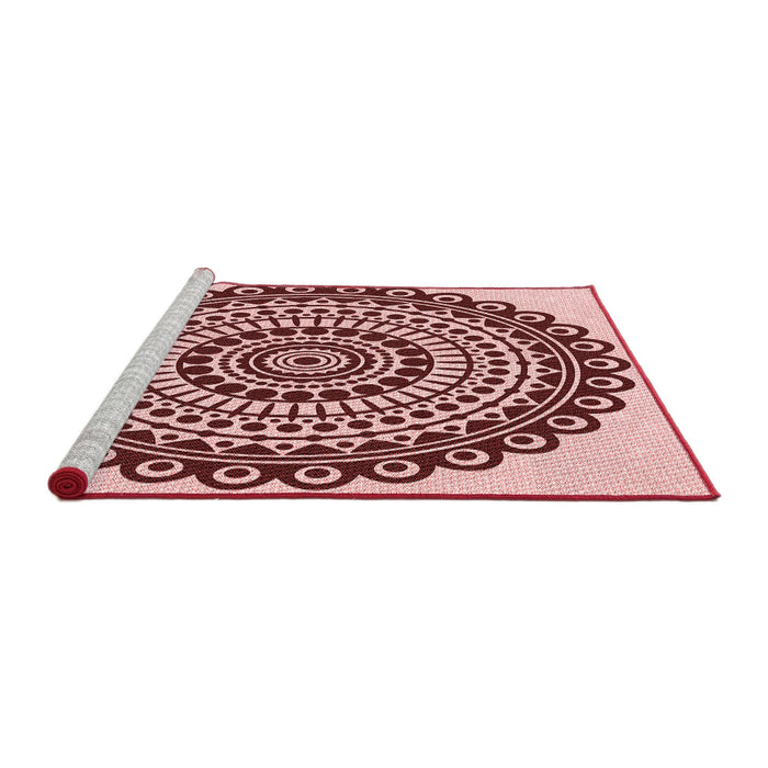 Sideview of Machine Washable Transitional Pink Rug, wshpat1888rd