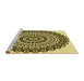 Sideview of Machine Washable Transitional Mustard Yellow Rug, wshpat1888yw