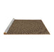 Sideview of Machine Washable Transitional Metallic Gold Rug, wshpat1889brn