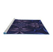 Sideview of Machine Washable Transitional Deep Periwinkle Purple Rug, wshpat189blu