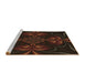 Sideview of Machine Washable Transitional Black Brown Rug, wshpat189brn