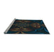 Sideview of Machine Washable Transitional Midnight Gray Rug, wshpat189lblu