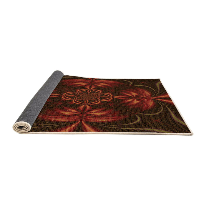 Thickness of Patterned Red Brown Rug, pat189org