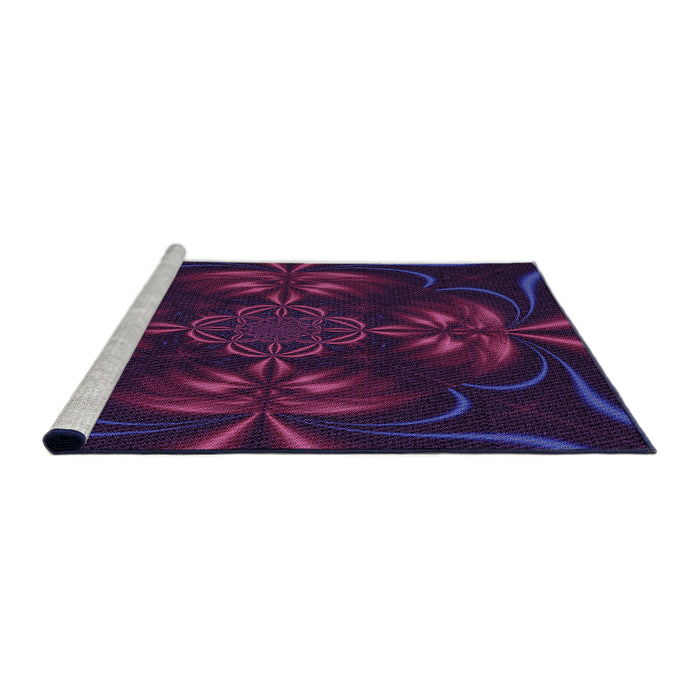Sideview of Machine Washable Transitional Purple Rug, wshpat189pur