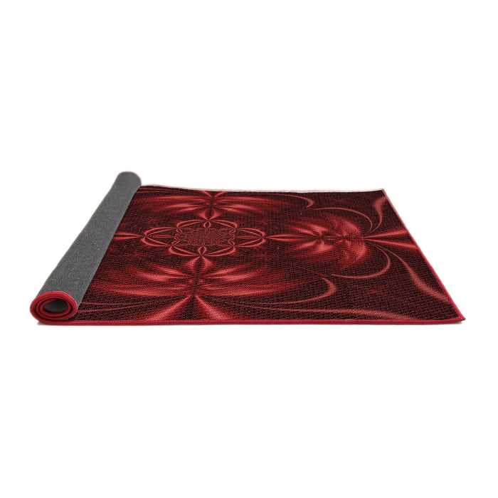 Thickness of Patterned Saffron Red Rug, pat189rd
