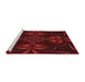 Sideview of Machine Washable Transitional Saffron Red Rug, wshpat189rd