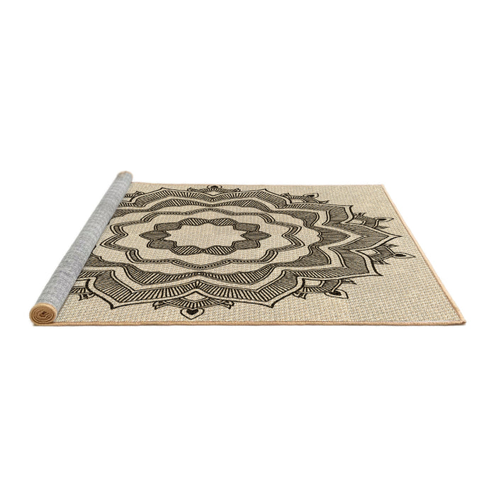 Sideview of Machine Washable Transitional Wheat Beige Rug, wshpat1890brn