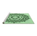 Sideview of Machine Washable Transitional Mint Green Rug, wshpat1890grn