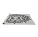 Sideview of Machine Washable Transitional Smokey Gray Rug, wshpat1890gry