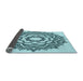 Thickness of Patterned Deep-Sea Green Rug, pat1890lblu