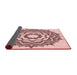 Thickness of Patterned Light Rose Pink Rug, pat1890rd