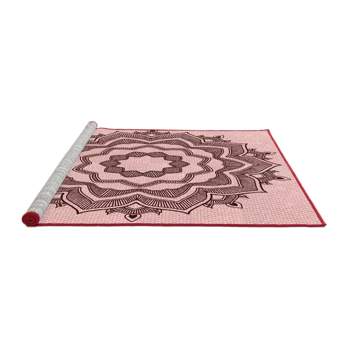 Sideview of Machine Washable Transitional Light Rose Pink Rug, wshpat1890rd