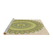 Sideview of Machine Washable Transitional Brown Gold Rug, wshpat1891brn