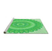 Sideview of Machine Washable Transitional Neon Green Rug, wshpat1891grn